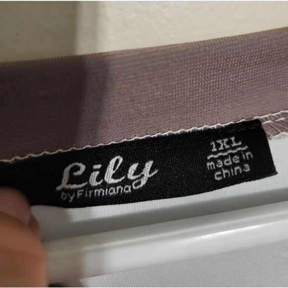 Lily by Firmiana Gray Green Pink Ombre Top - Picture 4 of 5